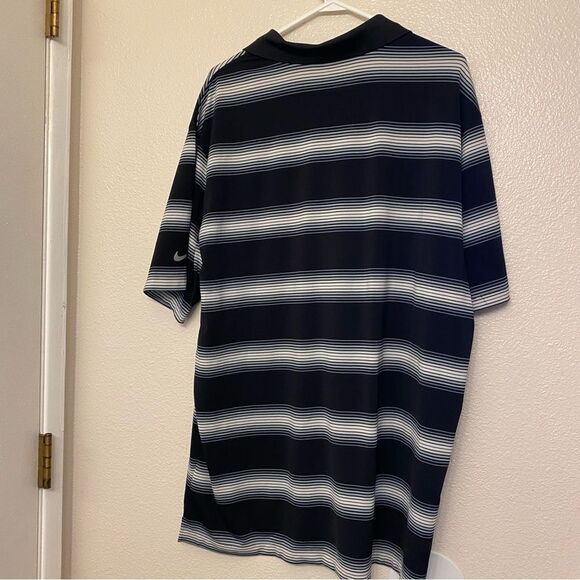 Nike Men’s Dri-FIT tour performing Polo shirt black stripe XL - Picture 2 of 10